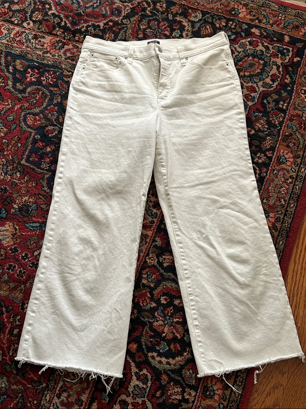 J. Crew Women’s Wide-Leg Crop White Jeans 31